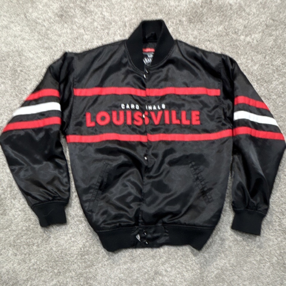 Franchise Club Louisville‎ Cardinals NCAA Black Red White Full Zip Jacket S/P